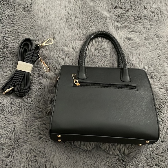 NWOT Black Textured Handbag w/ Removable Strap - Picture 2 of 10